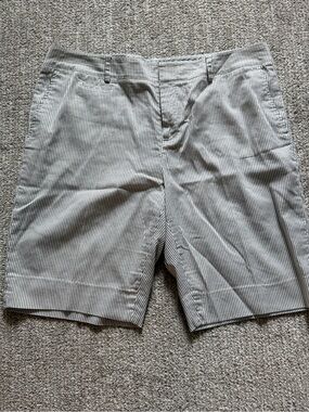 Coldwater Creek Gray and White Striped Shorts